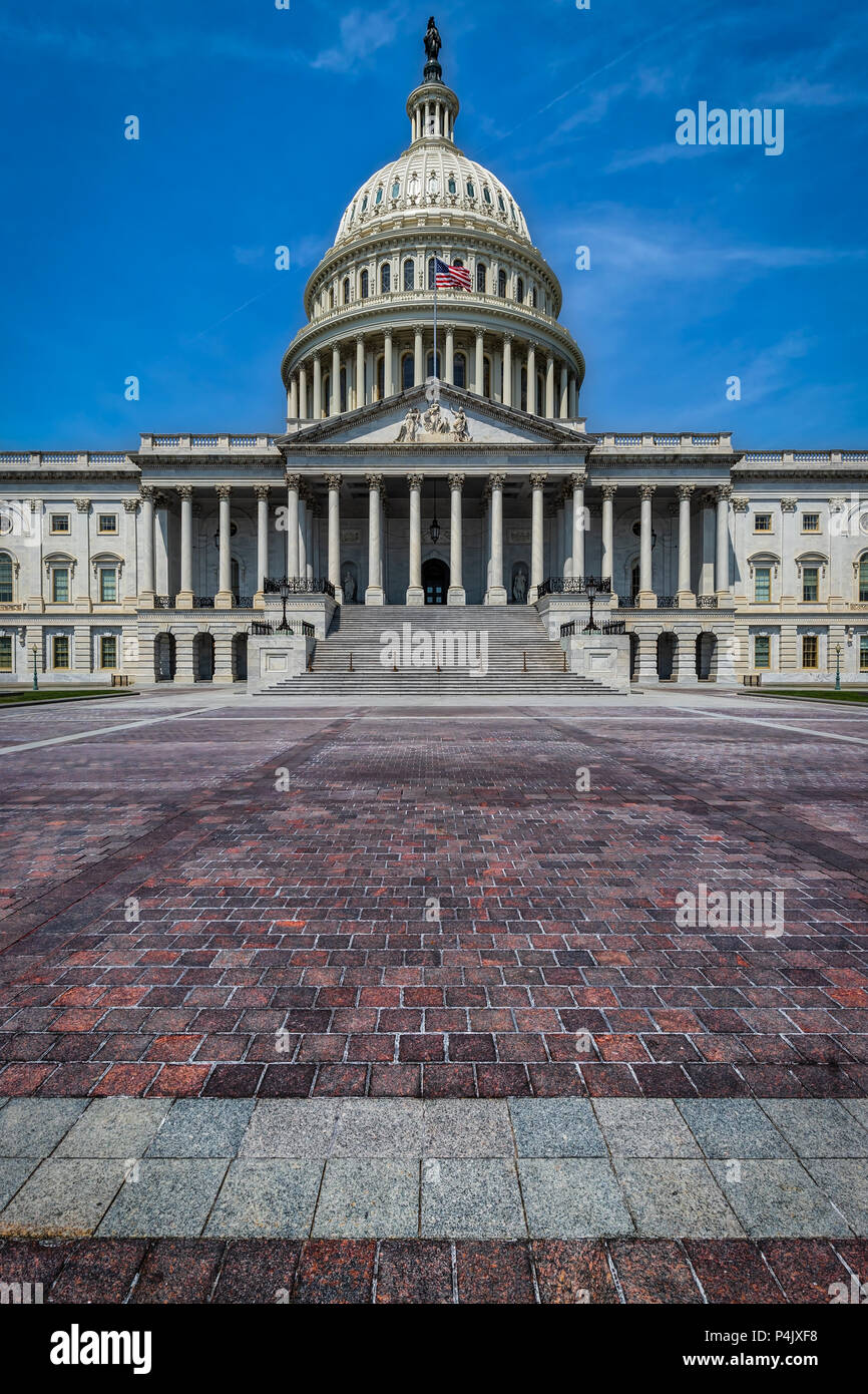 The United States capitol building in Washington DC on a summer day. Stock Photo