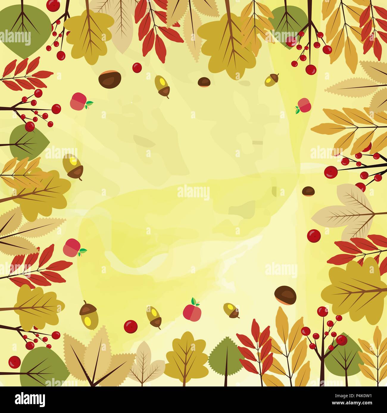 Background with maple autumn leaves Stock Vector