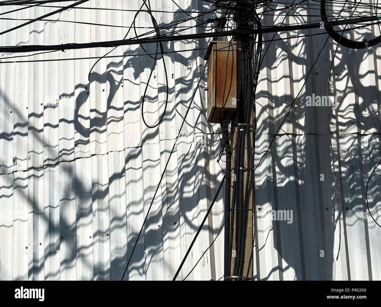 Bangkok Wire Shadows Stock Photo