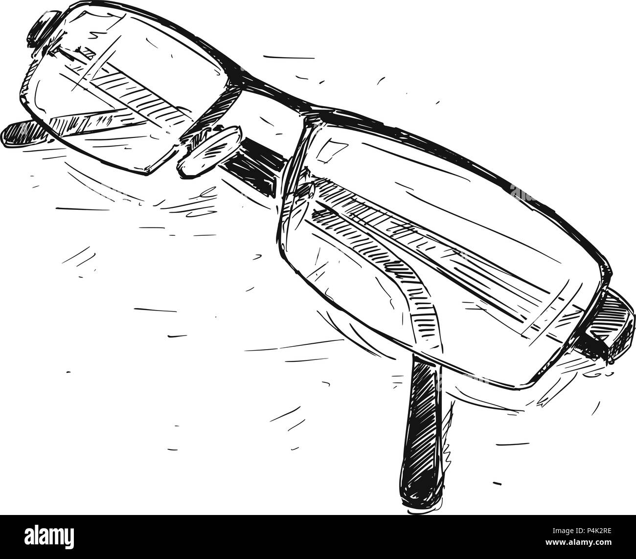 Vector Sketch Drawing Illustration of Glasses Stock Vector