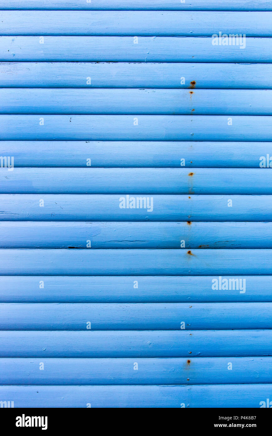 Section Of Light Blue Wood Panelling From A Seaside Beach Hut
