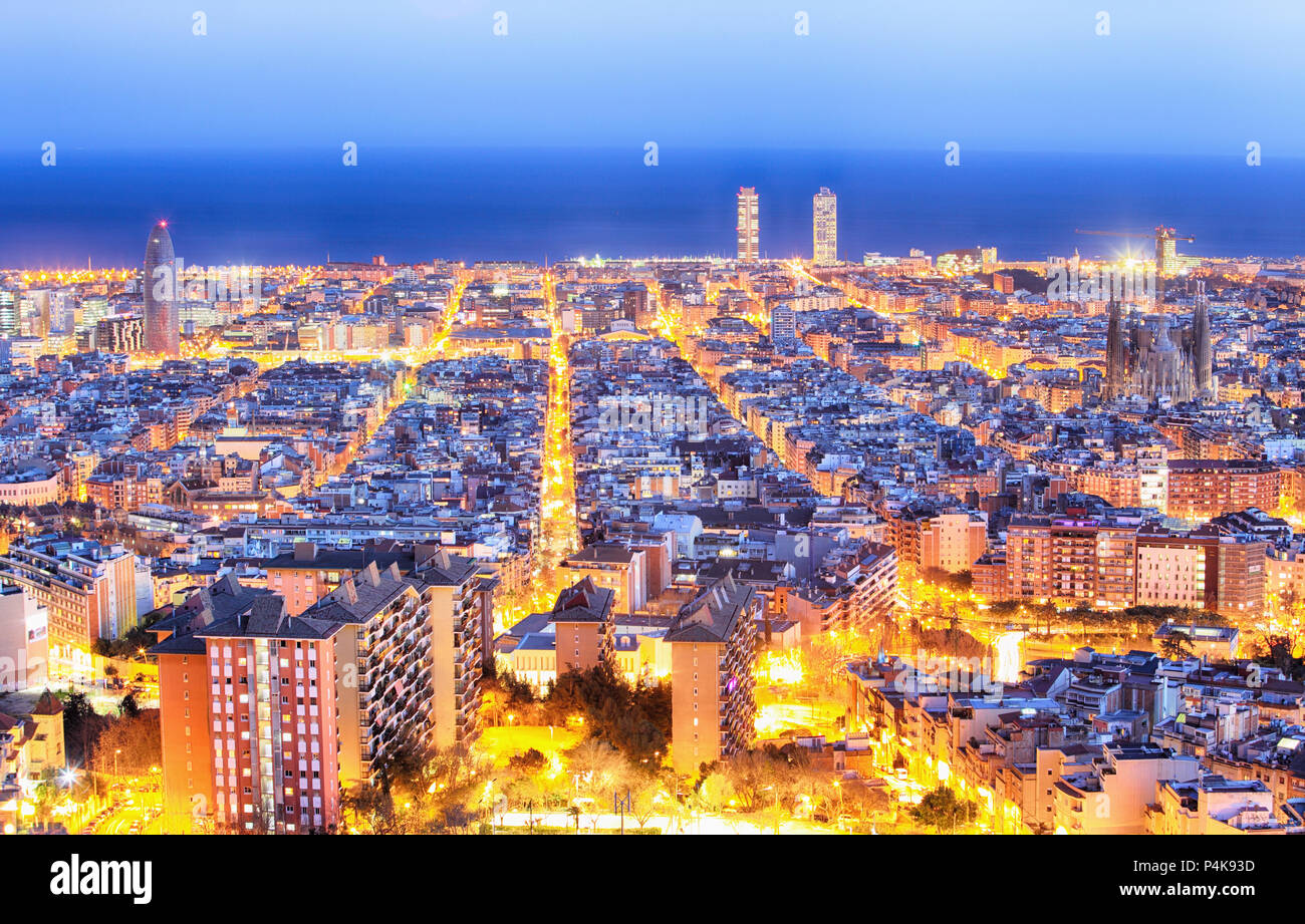 Barcelona at dawn Stock Photo