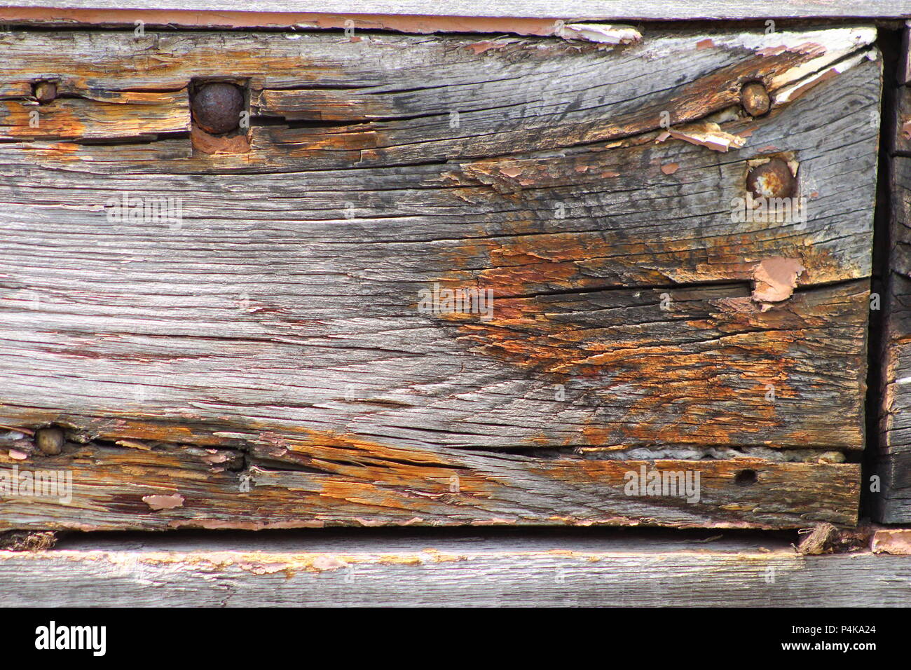an old wooden plank texture for background Stock Photo
