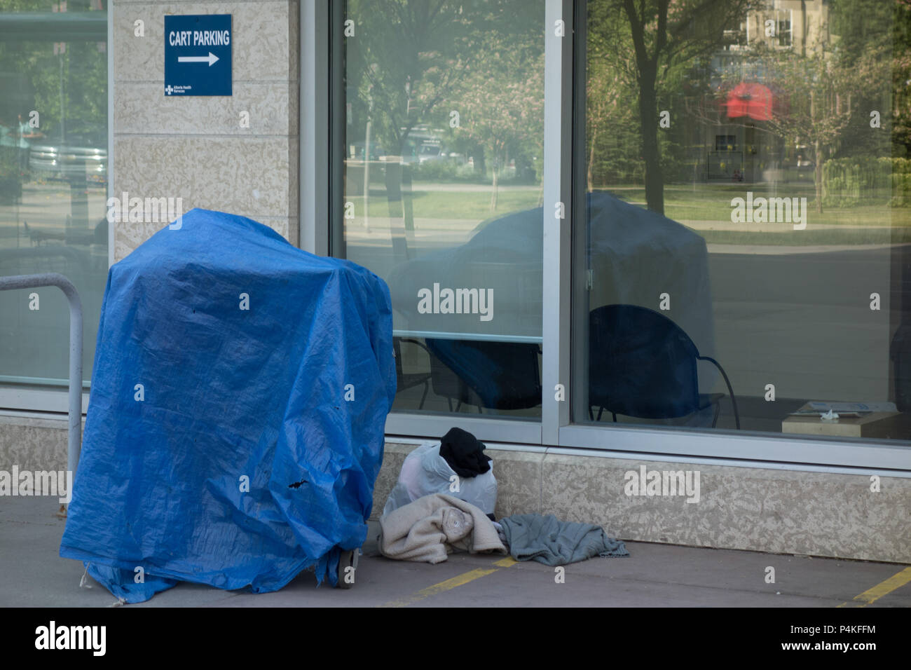 Cart Parking for the homeless at Sheldon Chumir, Urgent Medical Clinic