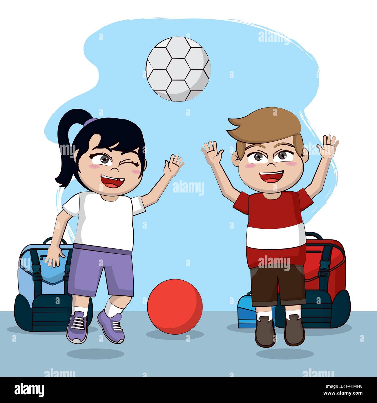 Kids playing cartoon Stock Vector Image & Art - Alamy