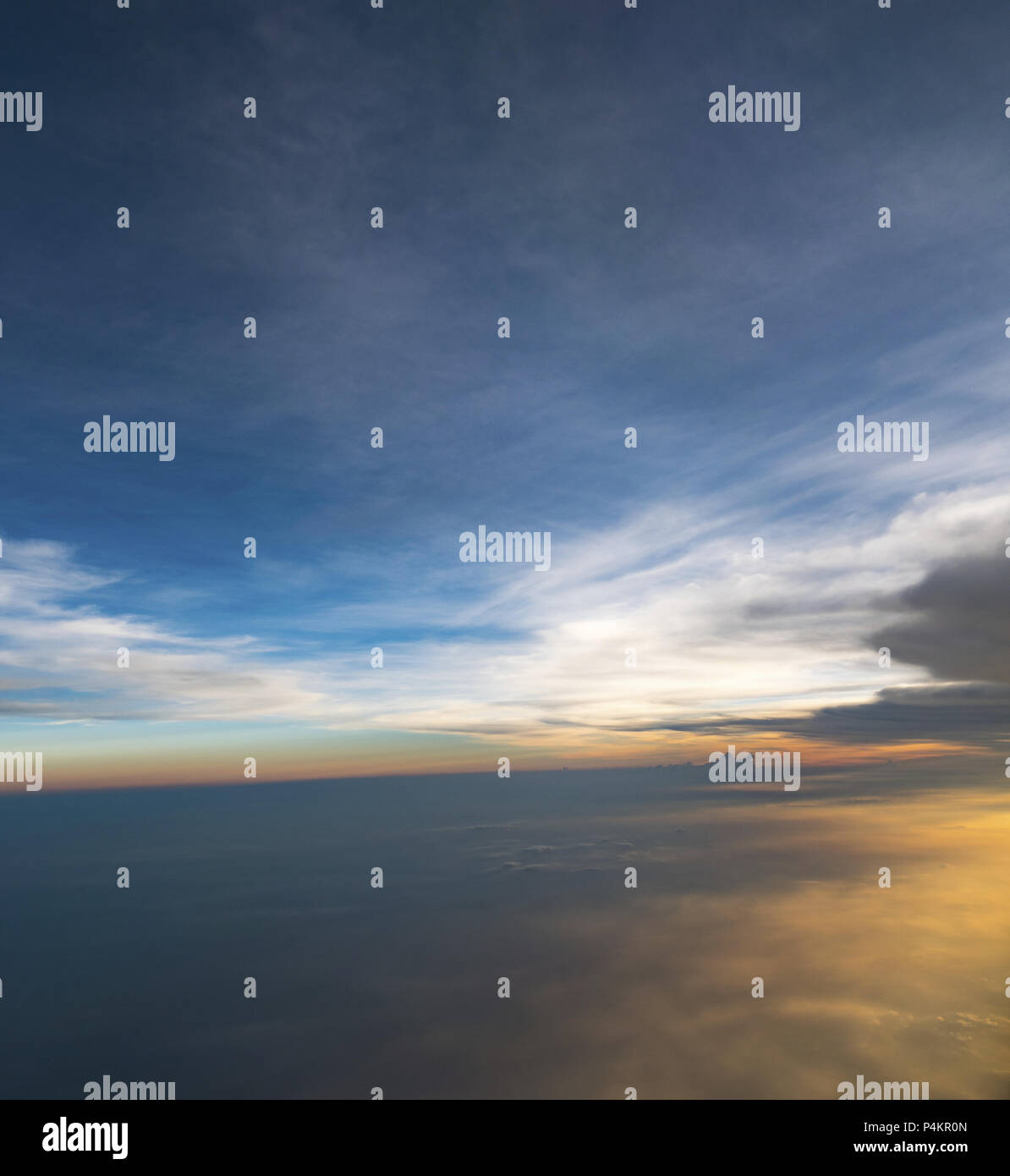 Sunset cloudy sky and sea Stock Photo - Alamy
