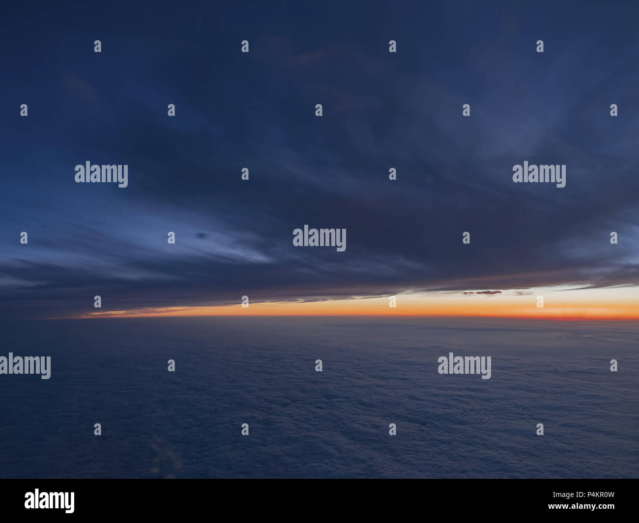 Sunset cloudy sky and sea Stock Photo - Alamy