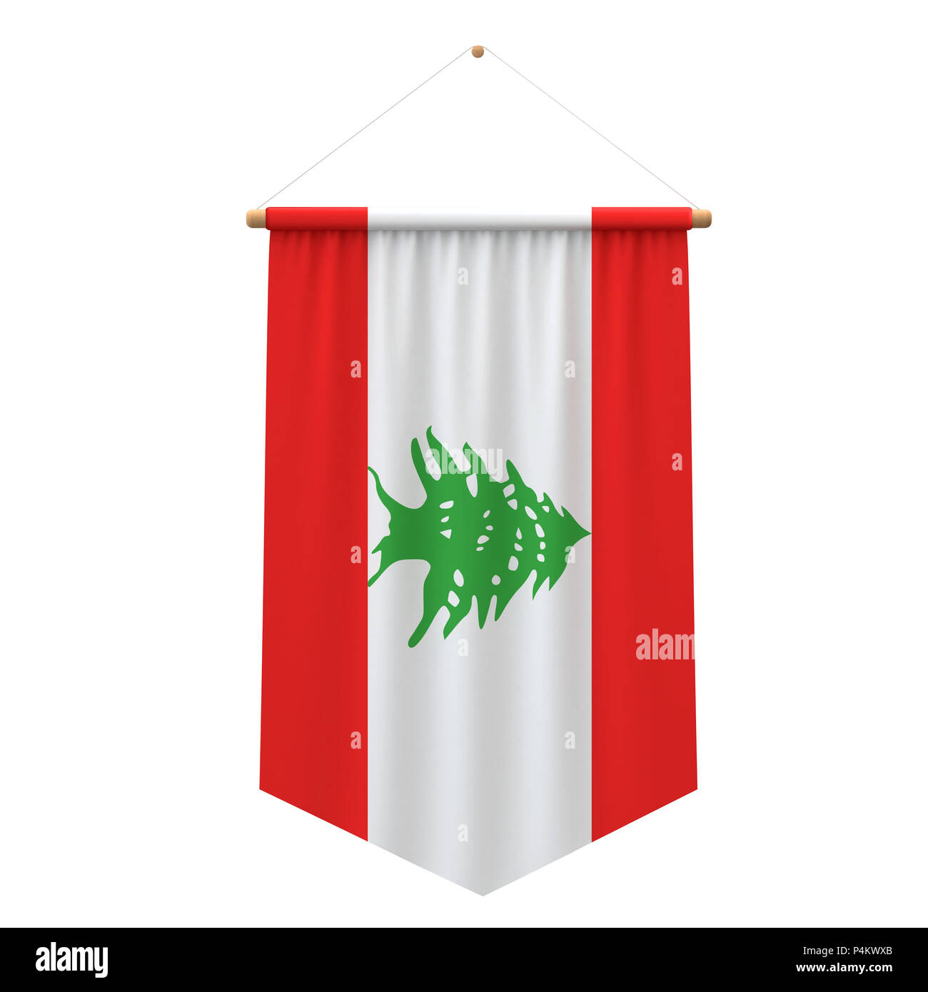 Lebanon flag cloth hanging banner. 3D Rendering Stock Photo Alamy