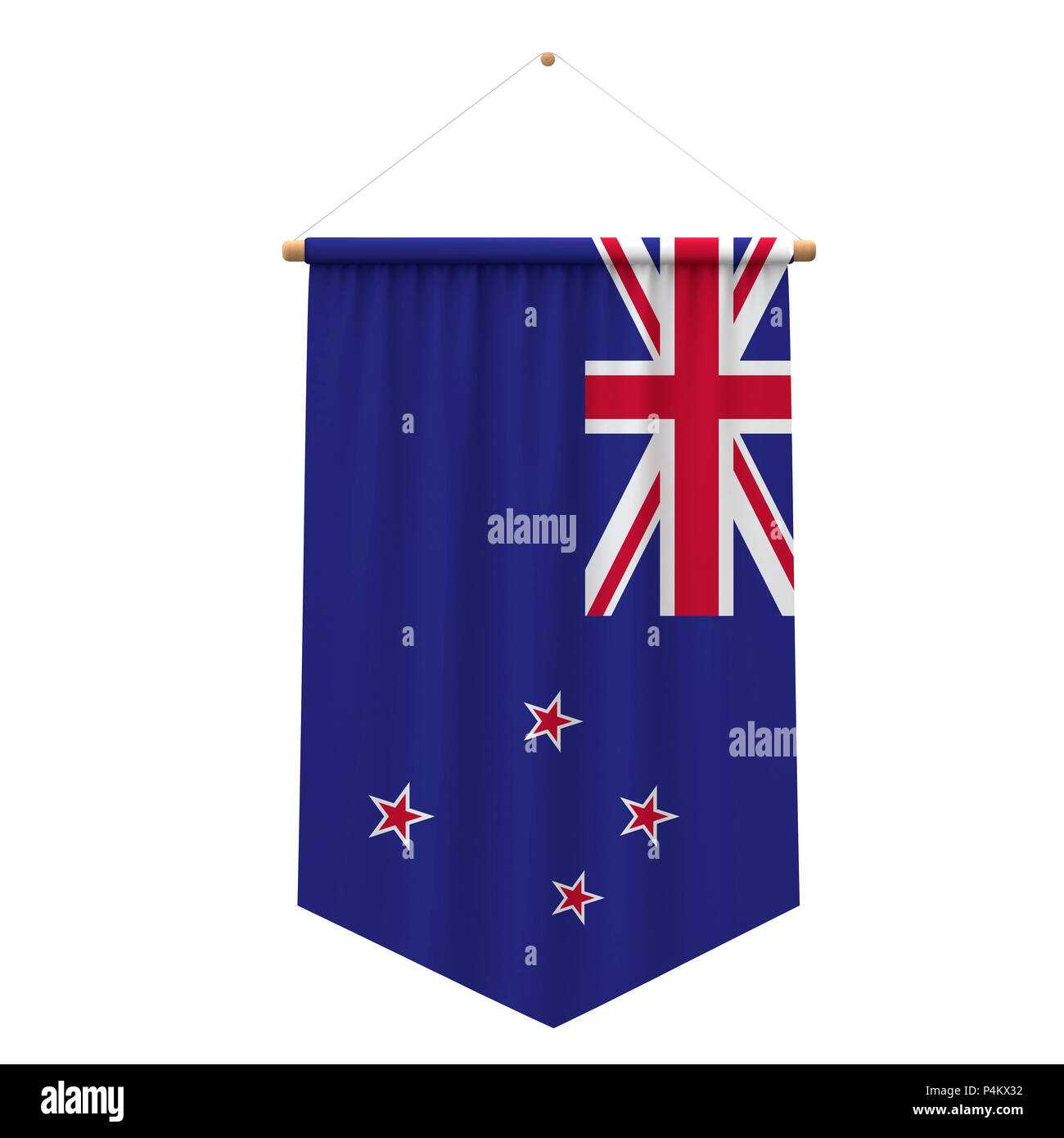 New Zealand flag cloth hanging banner. 3D Rendering Stock Photo Alamy