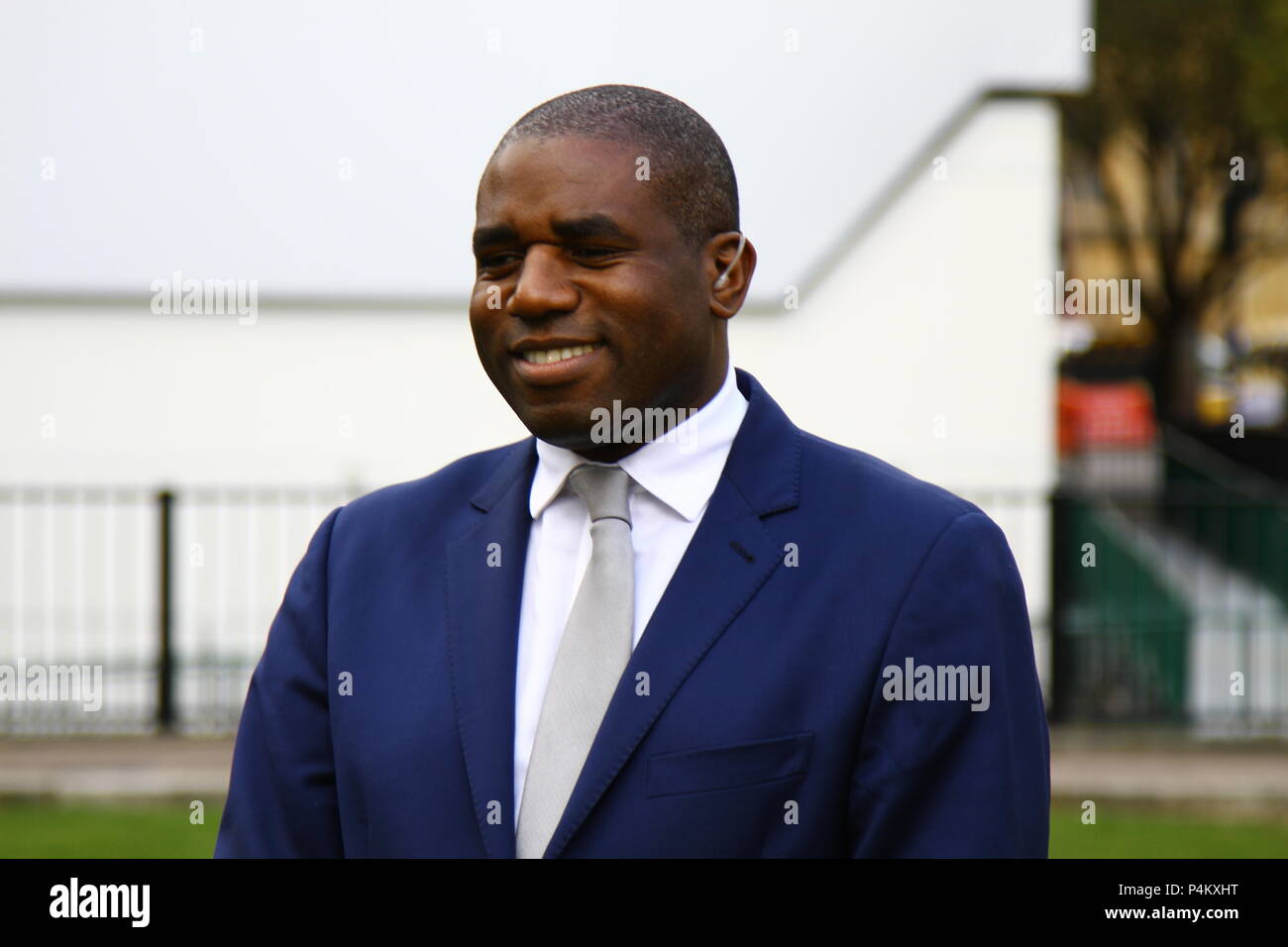 David Lammy British Labour party MP pictured on College Green, Westminster , London, UK on 4th March 2015. British Politicians. MPS. Russell Moore portfolio page. Stock Photo