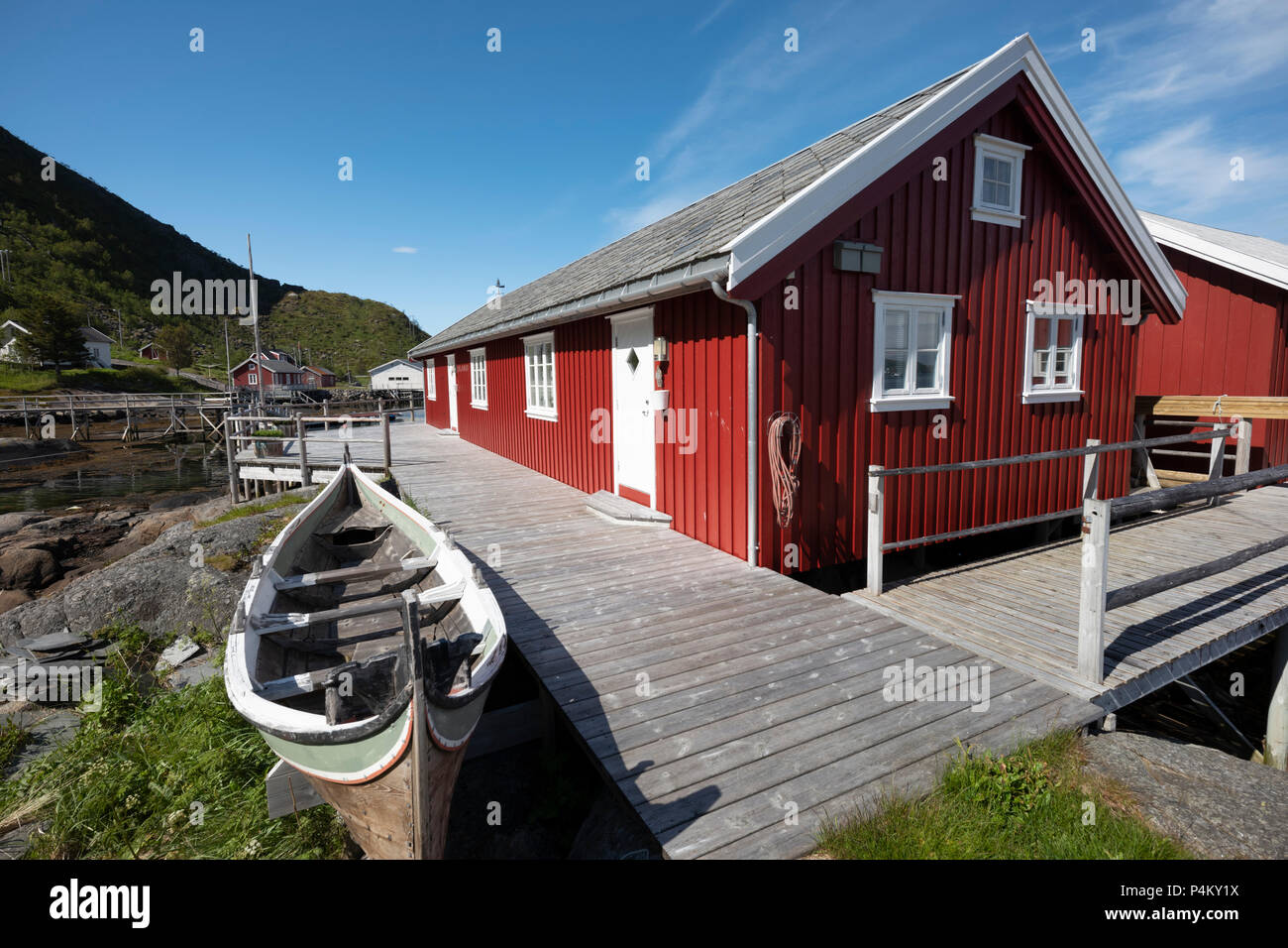 Typical Red Cabins For Rent In Reine Lofoten Islands Norway