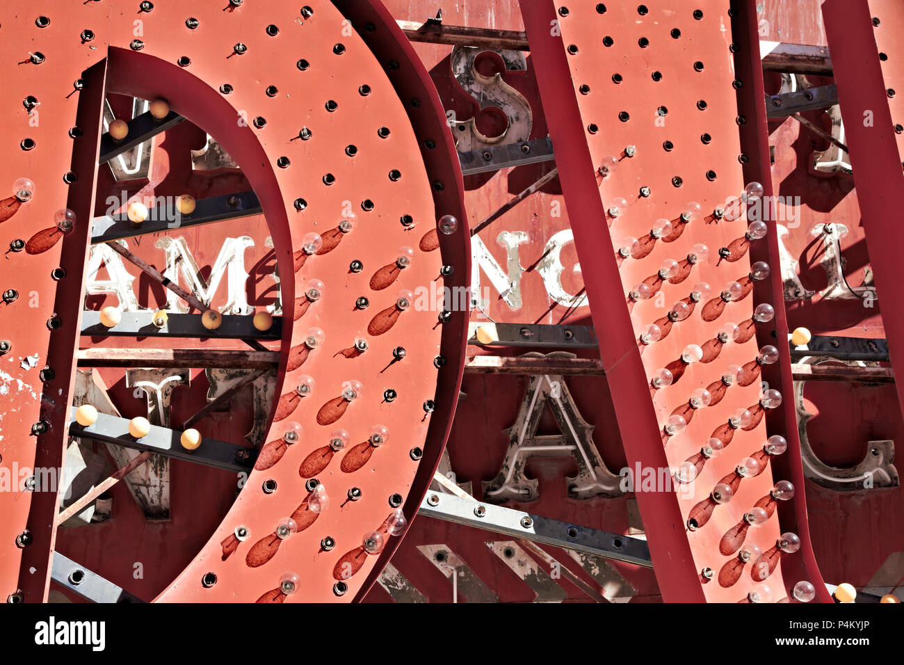 Old classic Las Vegas neon signs Stock Photo