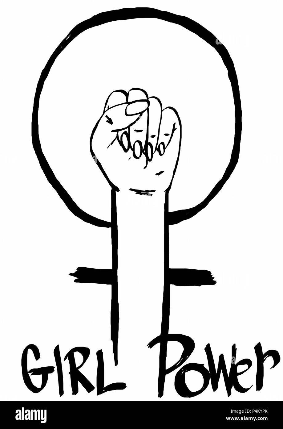 Girl power symbol Stock Photo Alamy