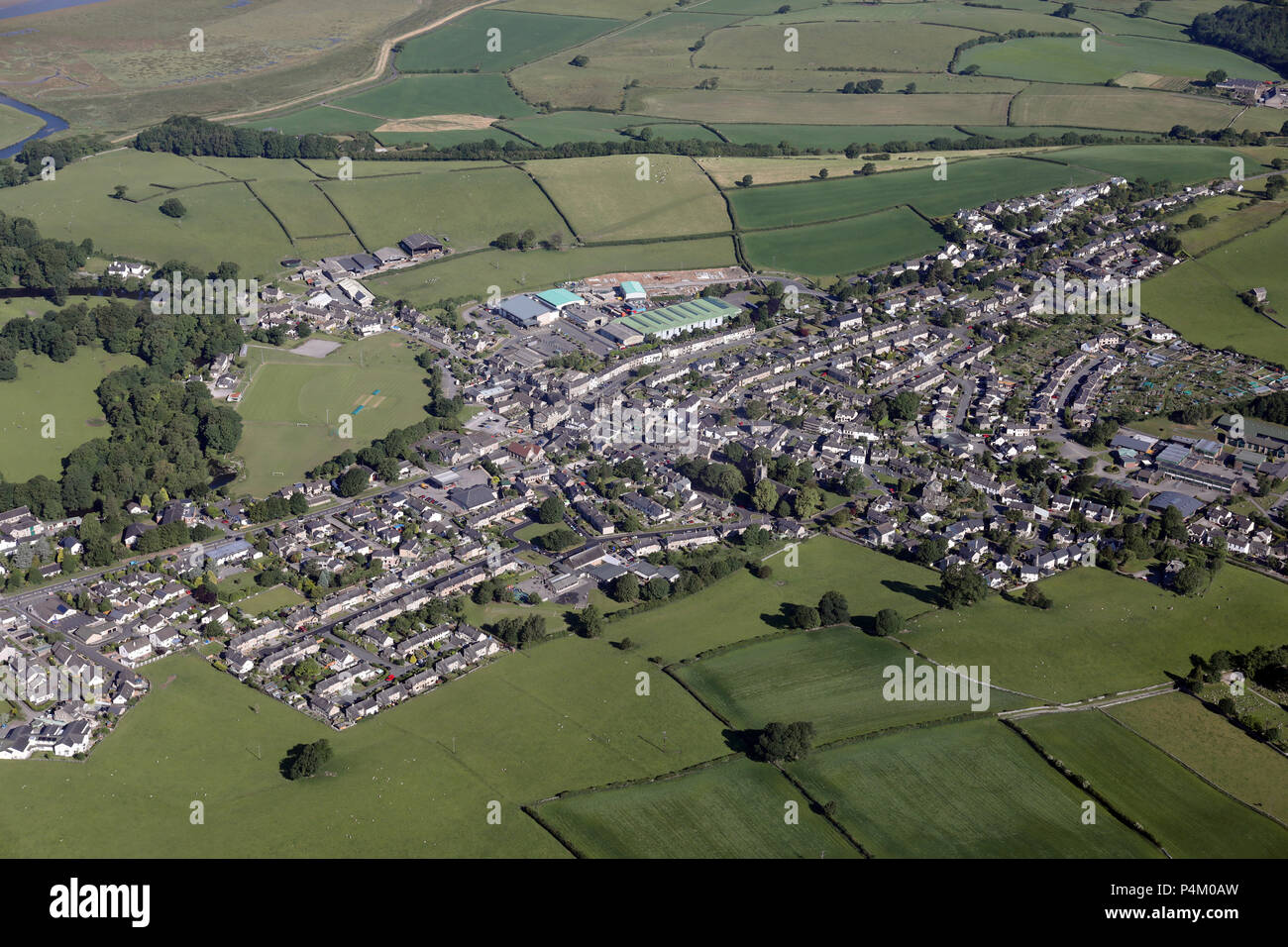 aerial view of Carnforth in Lancashire, UK Stock Photo