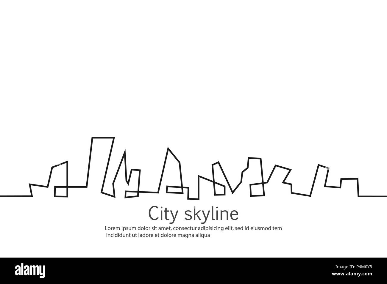 Silhouette of the city in a flat style. Modern urban landscape. Vector ...