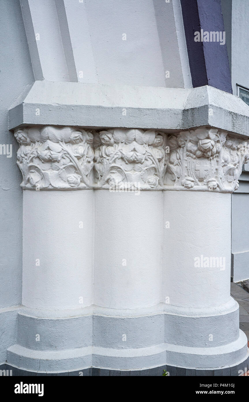 pillar church roses decoration architecture Stock Photo Alamy