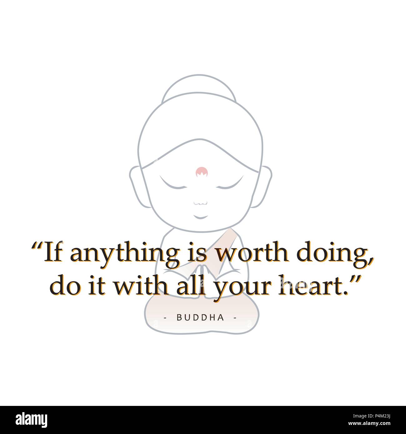 Little Buddha with motivational quote Stock Vector Image & Art Alamy