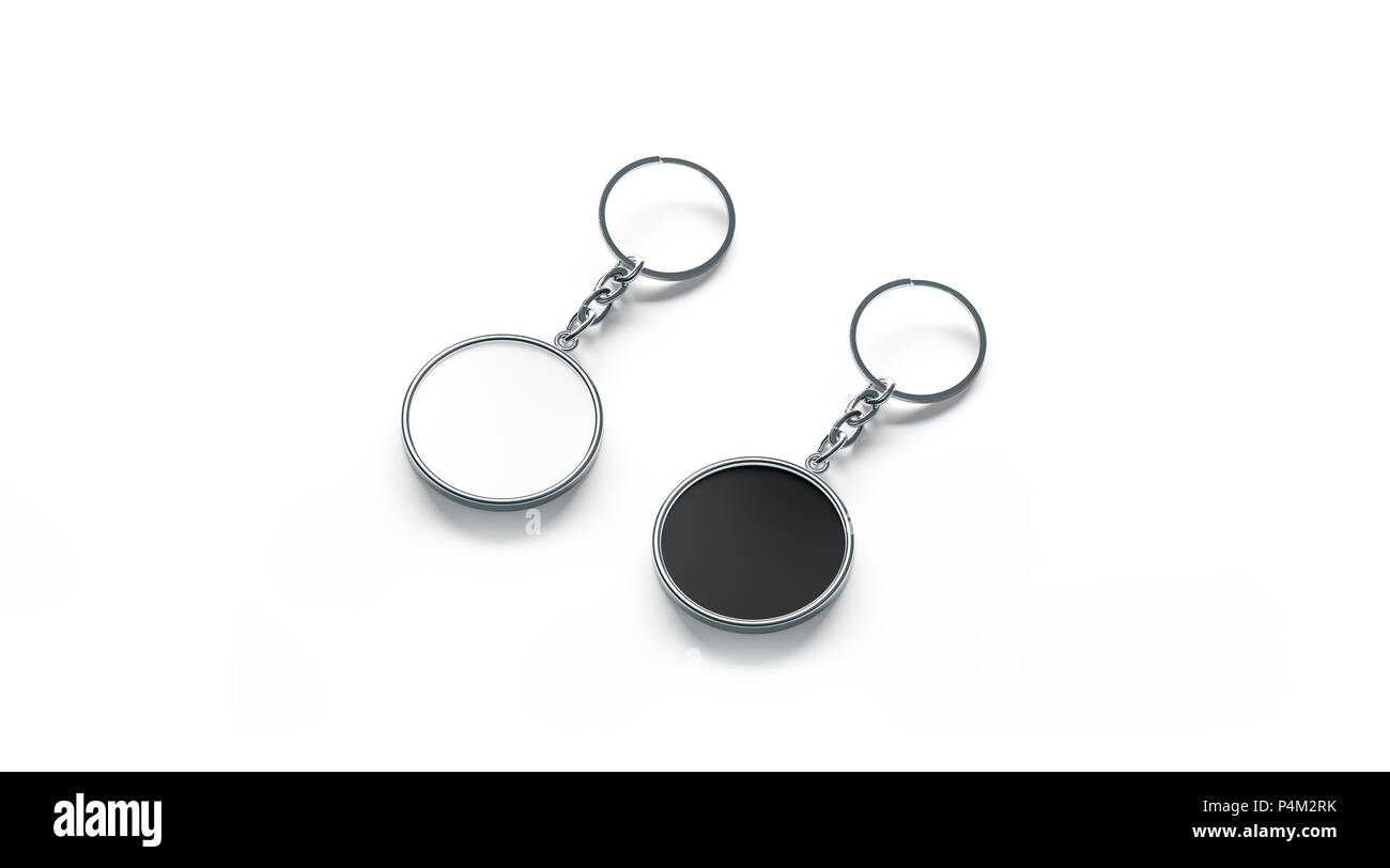 Download Blank Metal Round Black And White Key Chain Mock Up Side View 3d Rendering Clear Silver Circular Keychain Design Mockup Isolated Empty Plain Keyrin Stock Photo Alamy