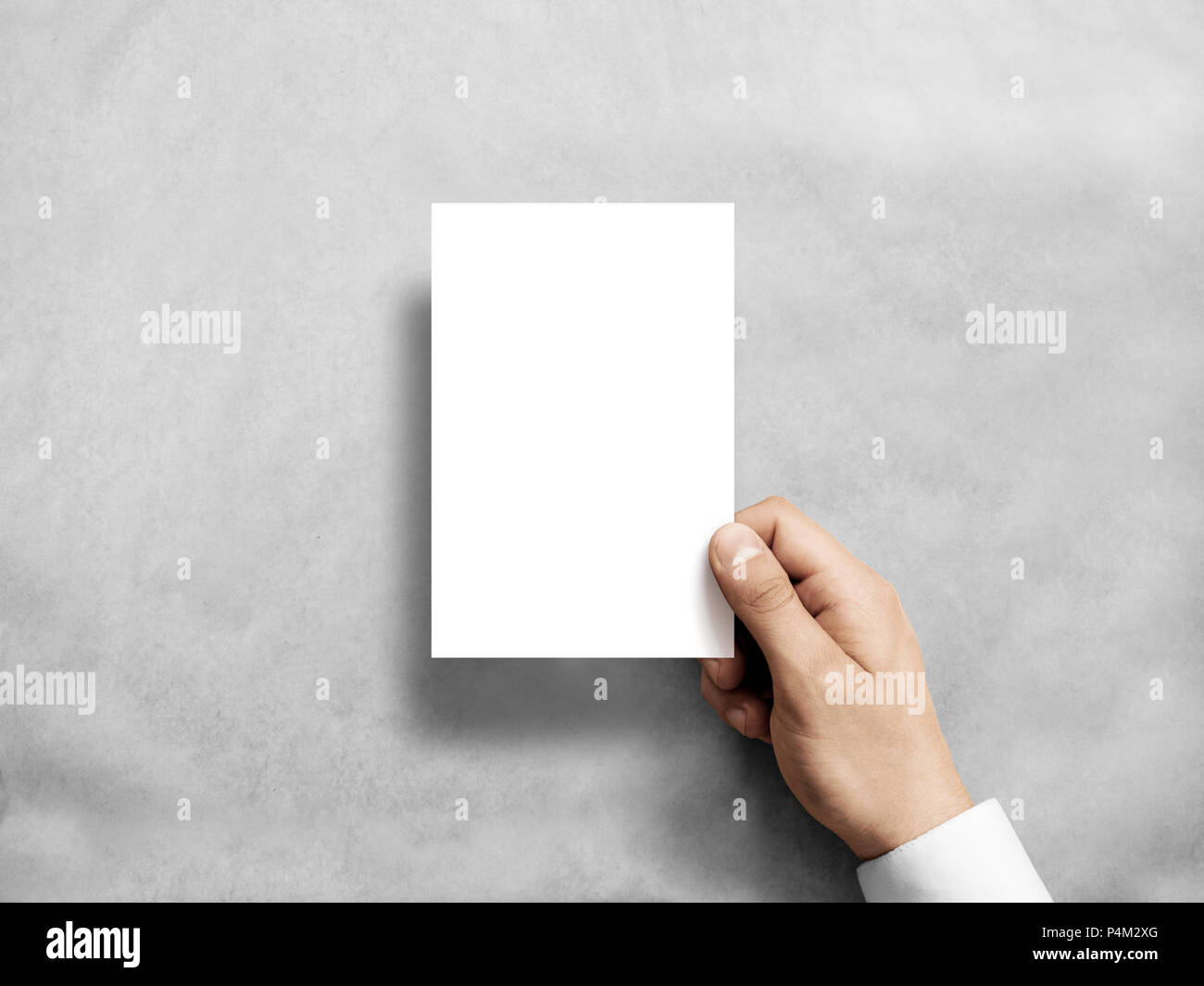 Hands Holding Square Paper Mockup Stock Template