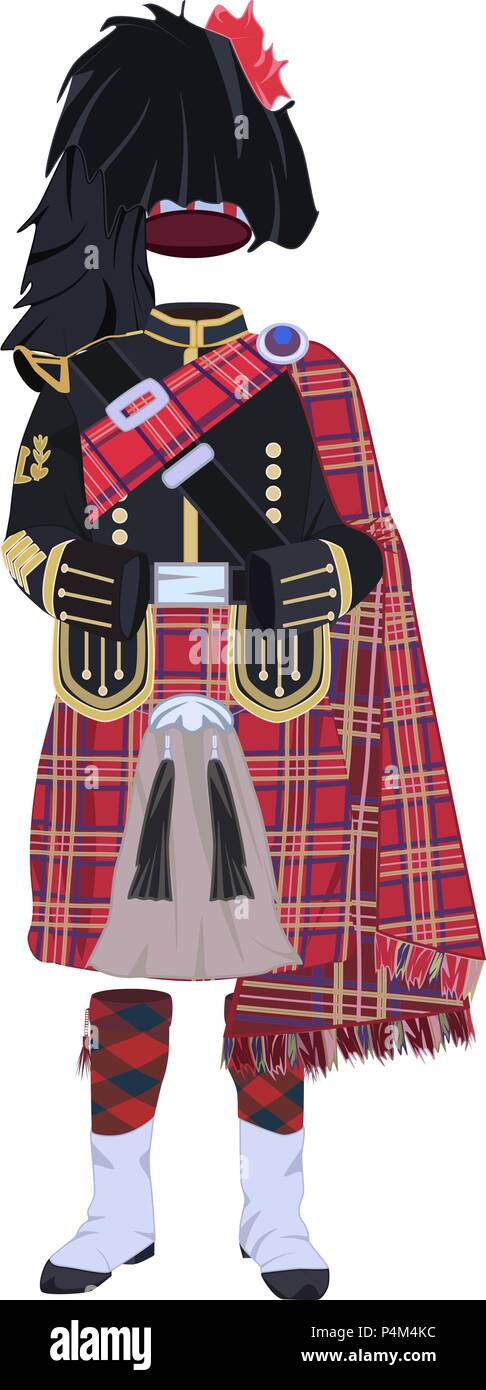 Scottish traditional clothing vector illustration Stock Vector Image ...