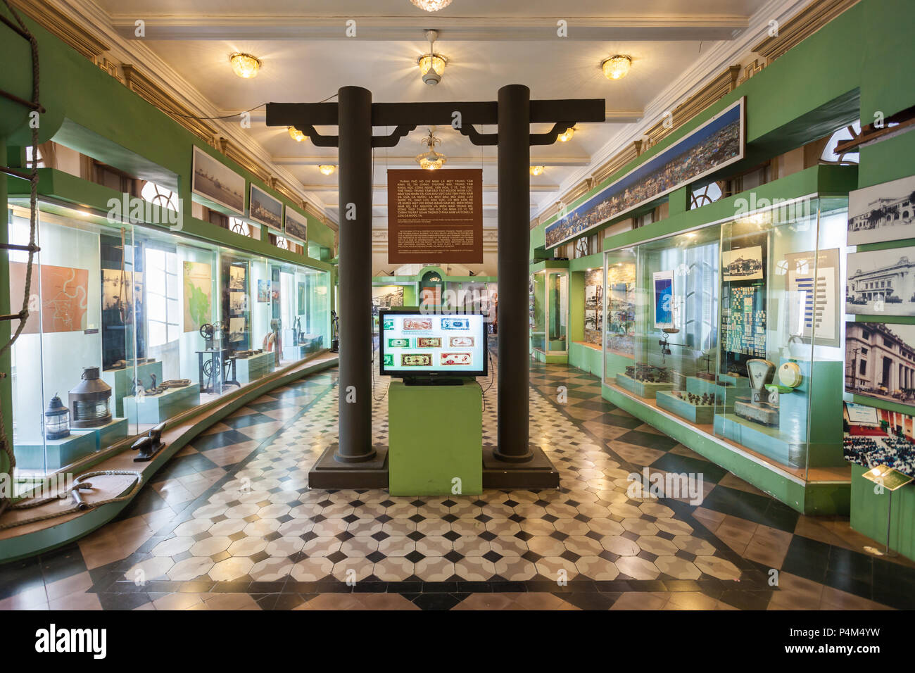 HO CHI MINH, VIETNAM - MARCH 07, 2018: Ho Chi Minh City Museum or Bao Tang Thanh Pho interior, historical site and museum Stock Photo