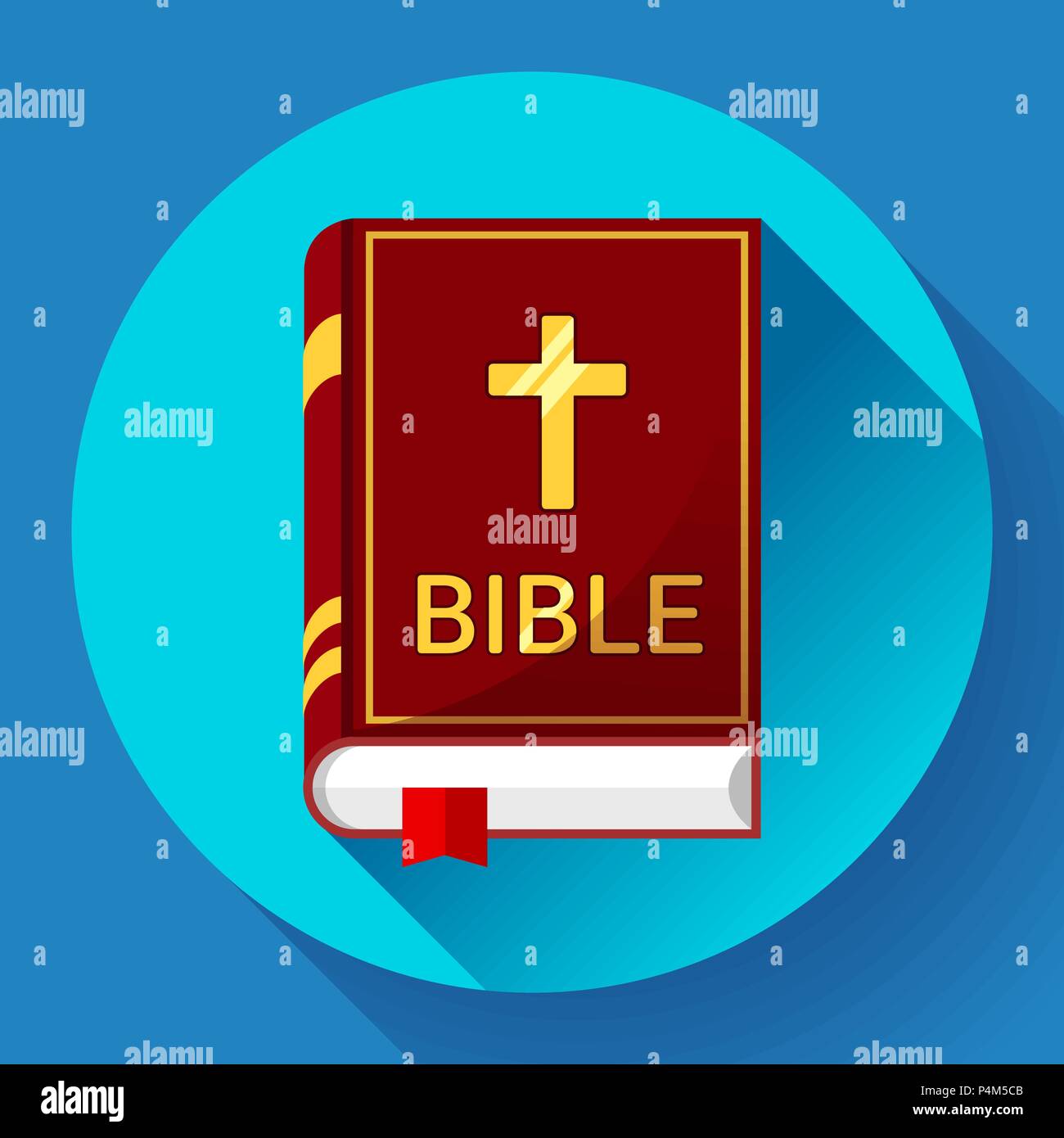bible icon with long shadow Stock Vector