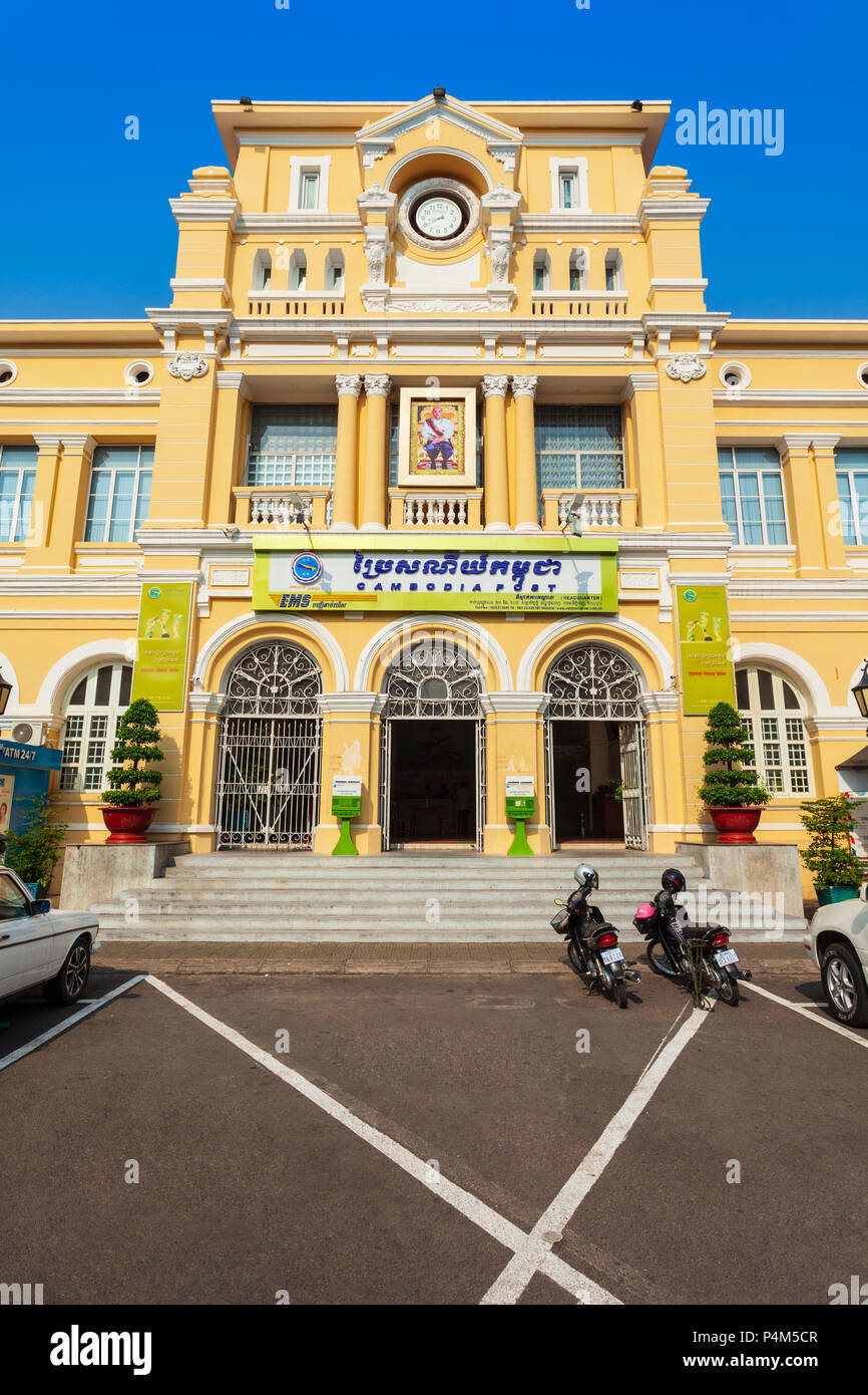 PHNOM PENH, CAMBODIA - MARCH 24, 2018: Cambodia Post Office main building in Phnom Penh city in Cambodia Stock Photo