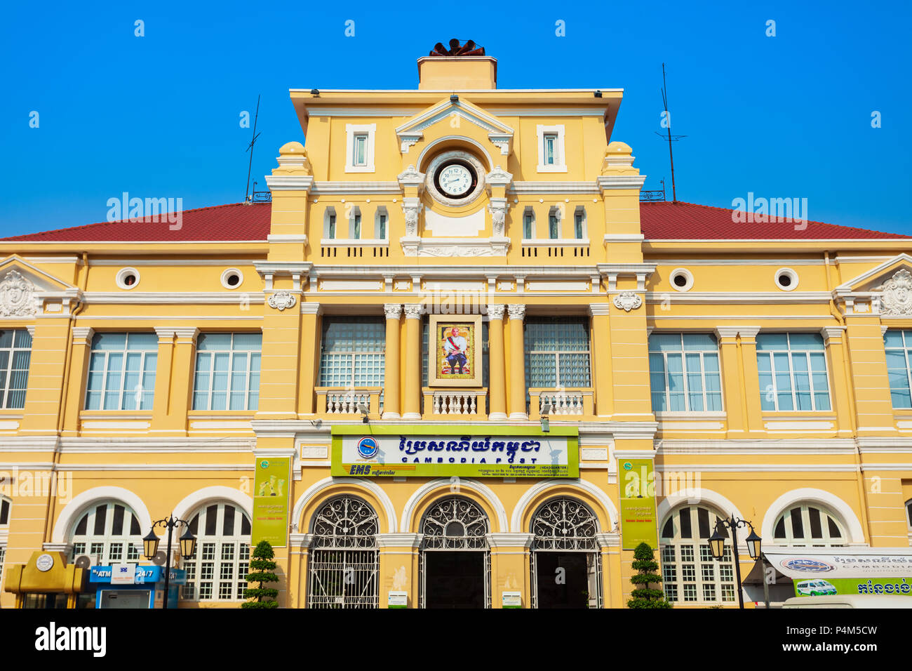 PHNOM PENH, CAMBODIA - MARCH 24, 2018: Cambodia Post Office main building in Phnom Penh city in Cambodia Stock Photo