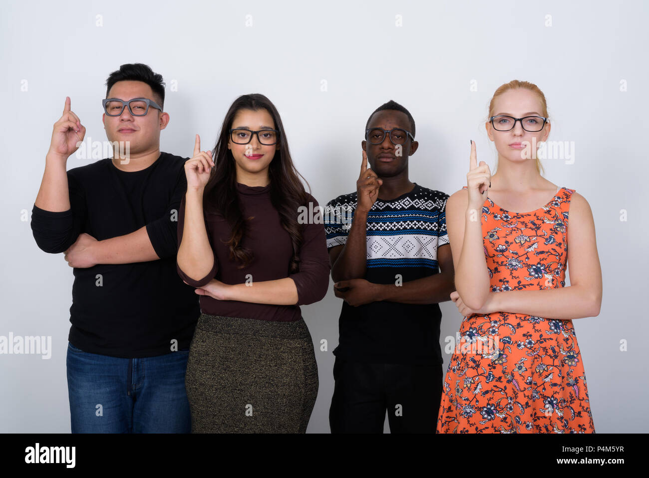 Group diverse people pointing hi-res stock photography and images - Alamy