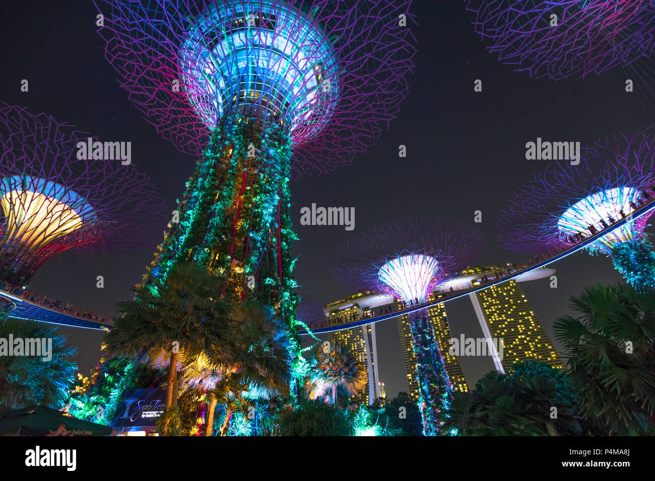Singapore April 29 2018 Supertree Grove During Garden Rhapsody At 