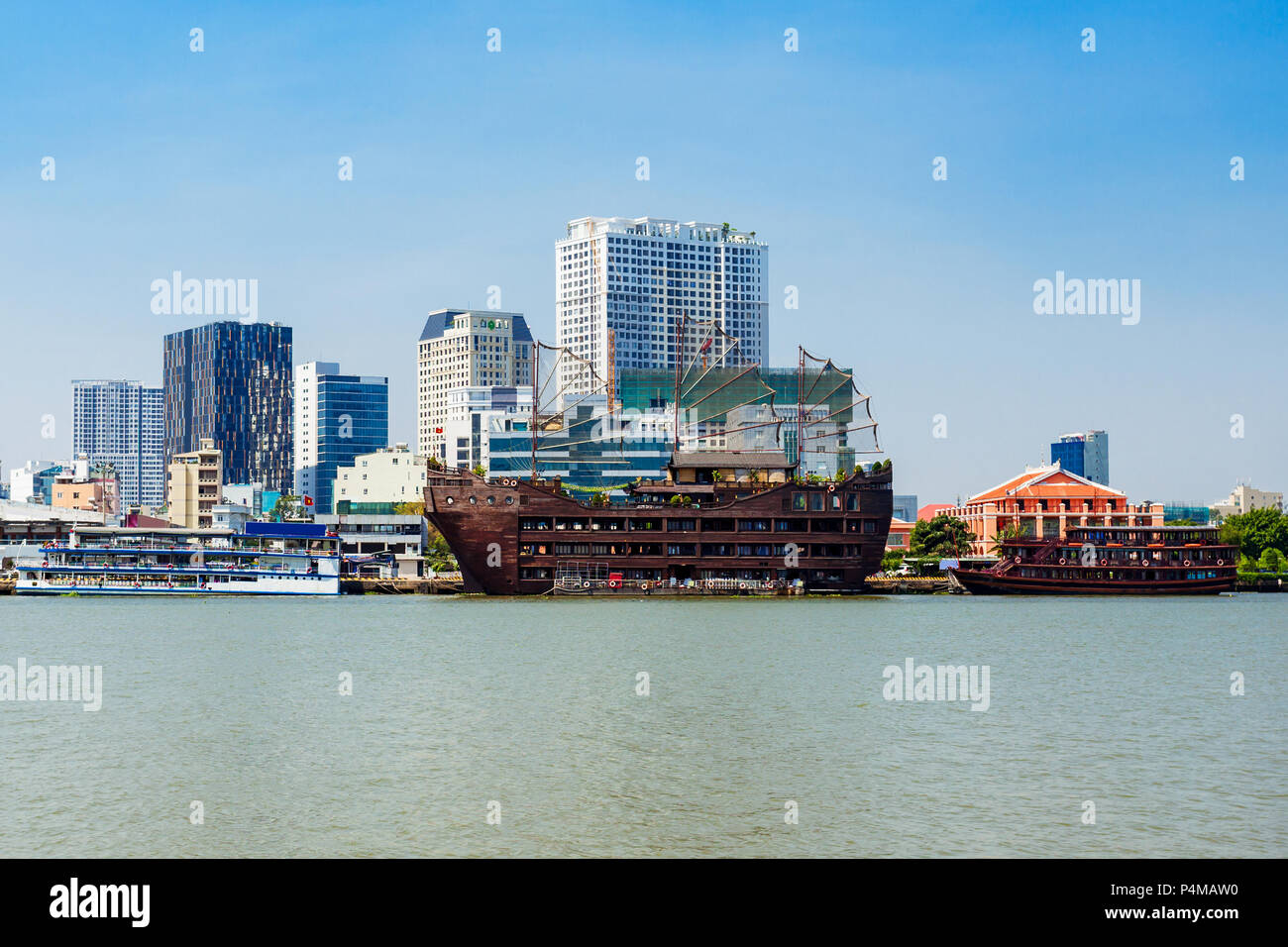 Ho Chi Minh city skyline aerial panoramic view. Ho Chi Minh is the