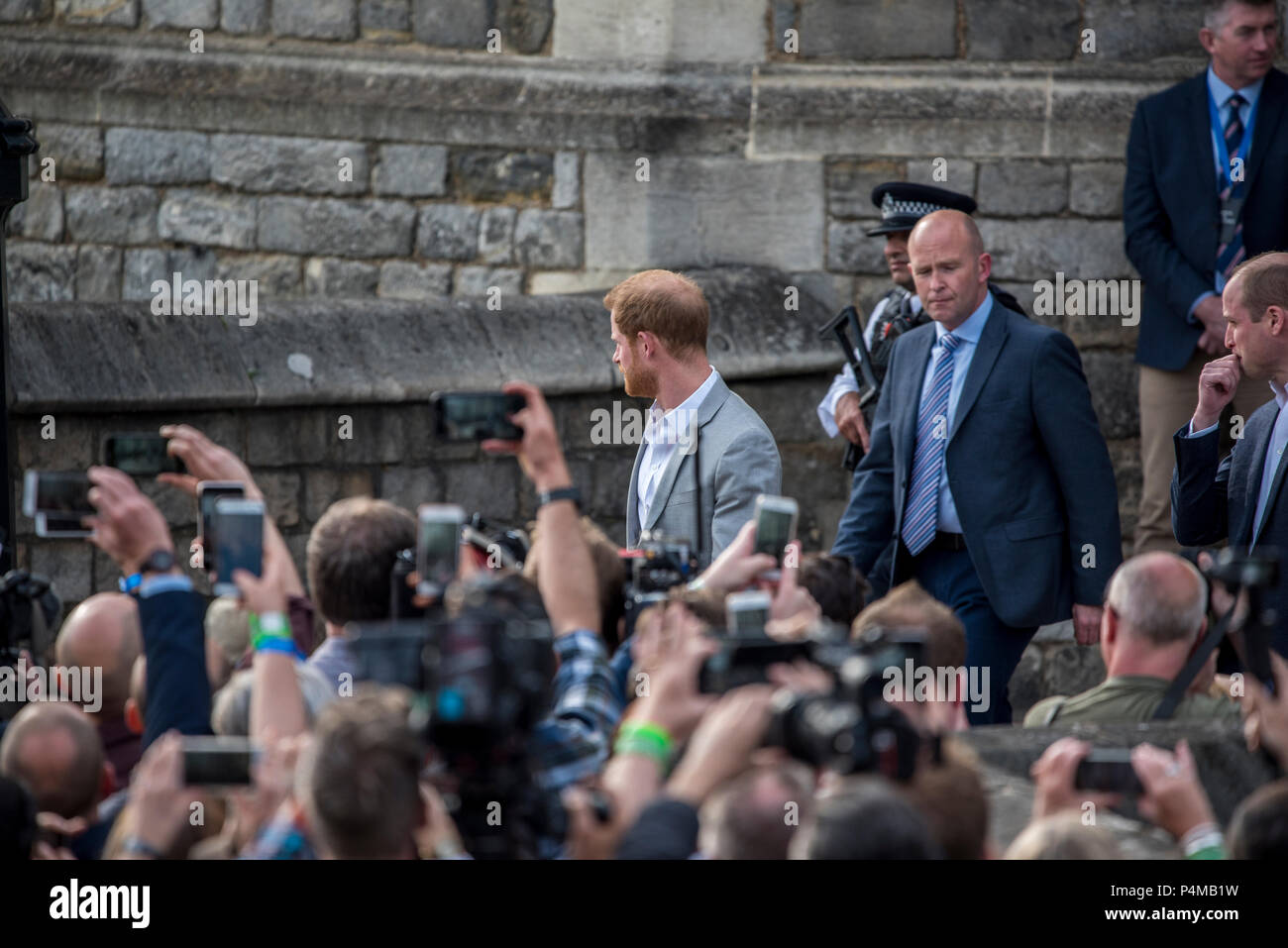 HRH Prince William joins brother Prince Harry on an impromptu walkabout