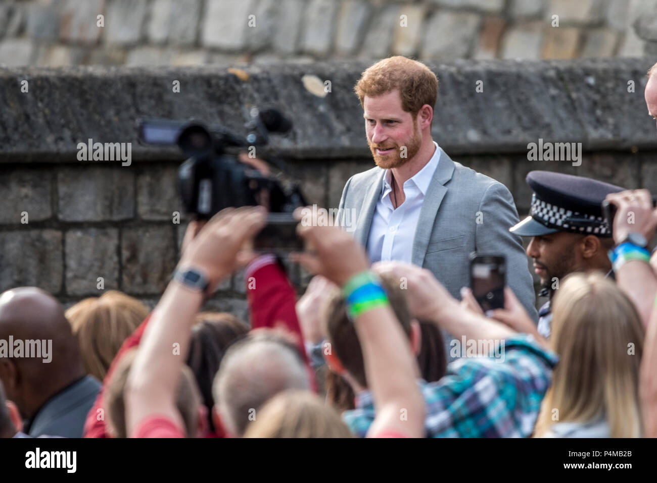 HRH Prince William joins brother Prince Harry on an impromptu walkabout