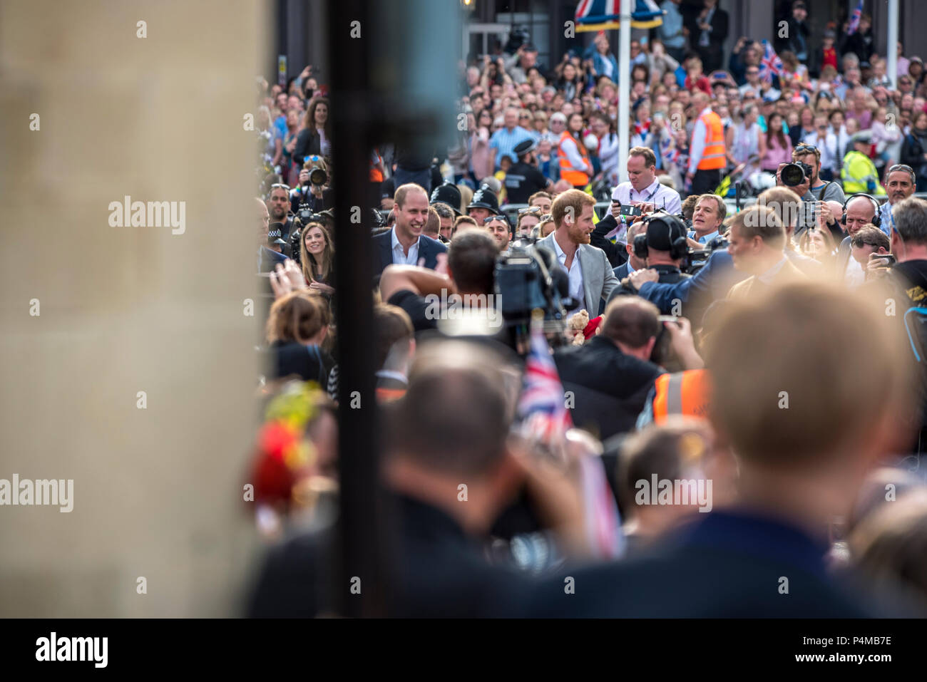 HRH Prince William joins brother Prince Harry on an impromptu walkabout