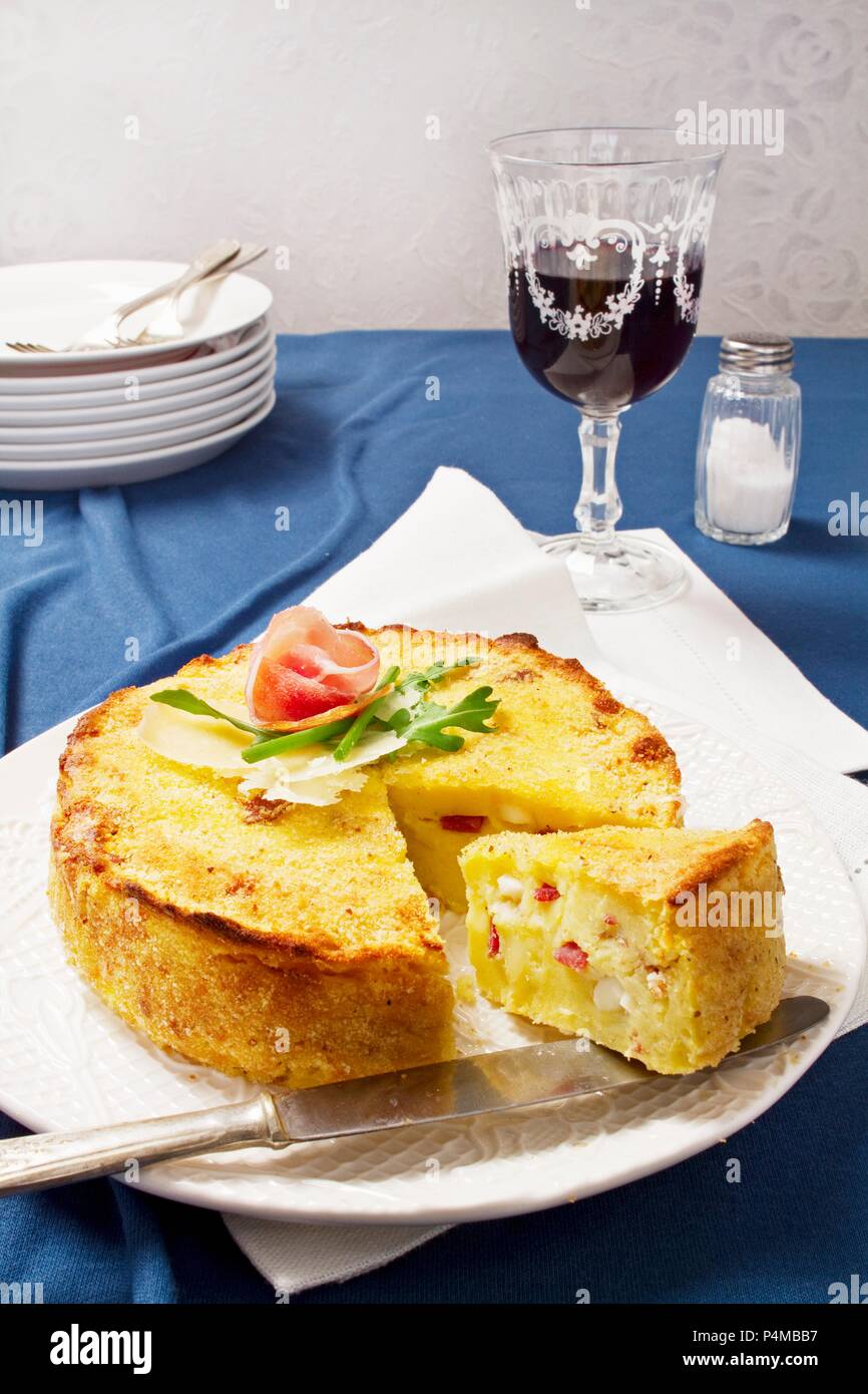 Gatto di patate (potato cake with mozzarella, Italy) Stock Photo