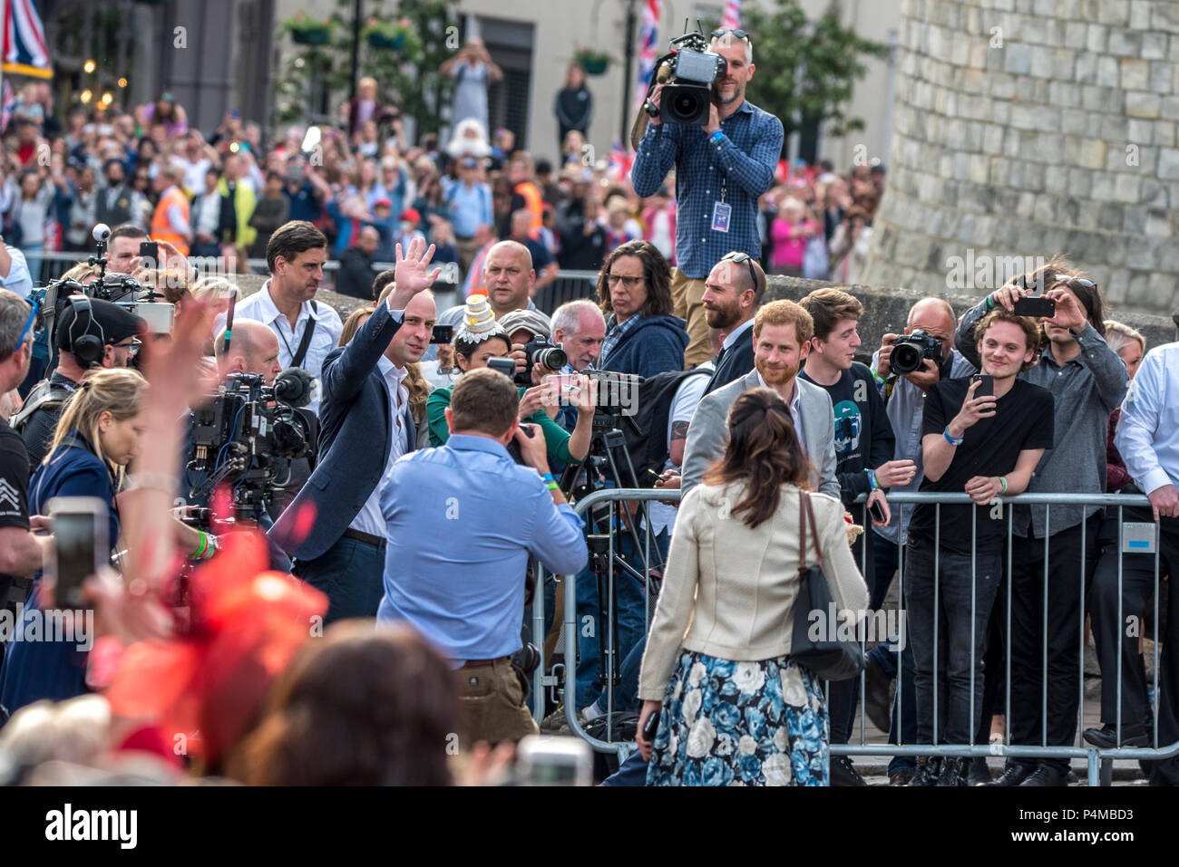 HRH Prince William joins brother Prince Harry on an impromptu walkabout