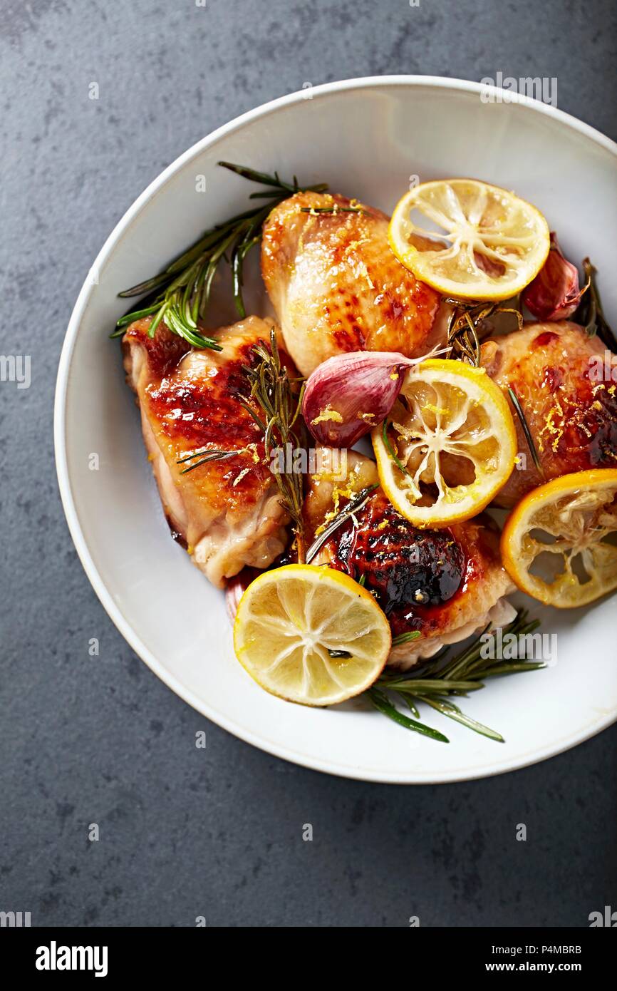 Lemon chicken with honeysoy sauce glaze Stock Photo Alamy