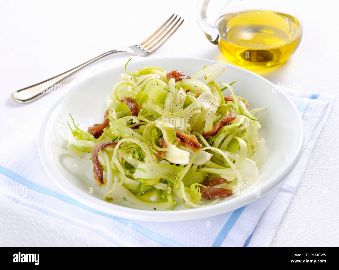 Puntarelle con le acciughe (puntarelle with anchovies, Italy) Stock Photo