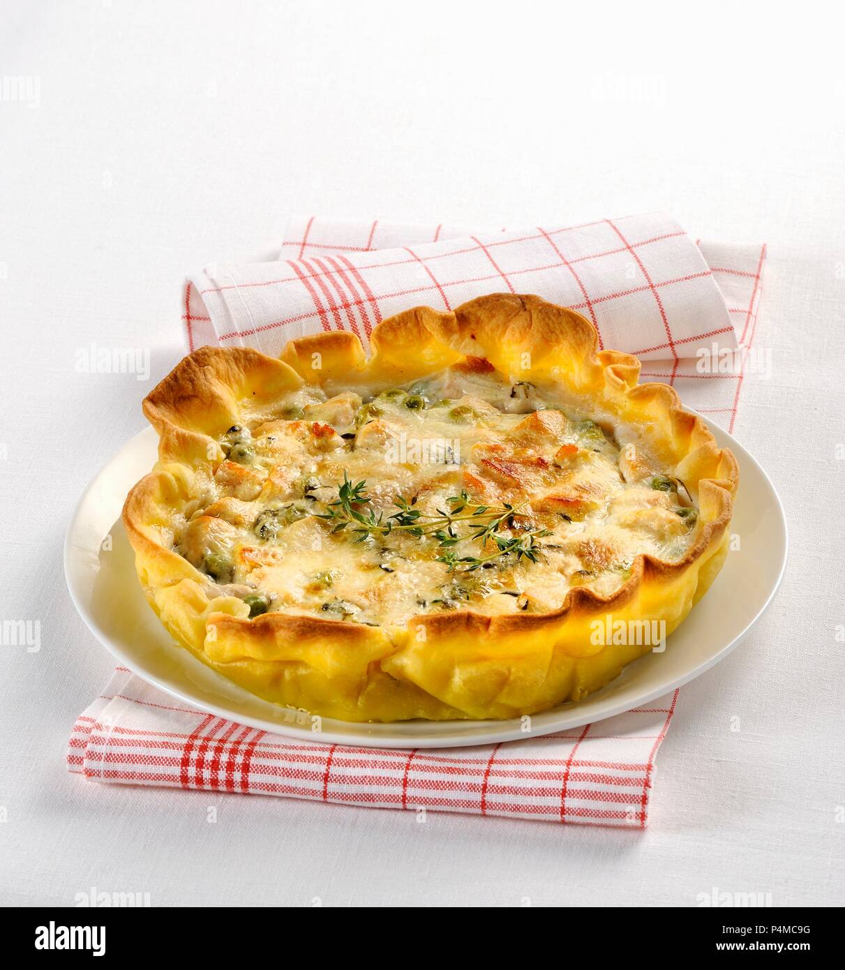Spicy vegetable and cheese tart Stock Photo
