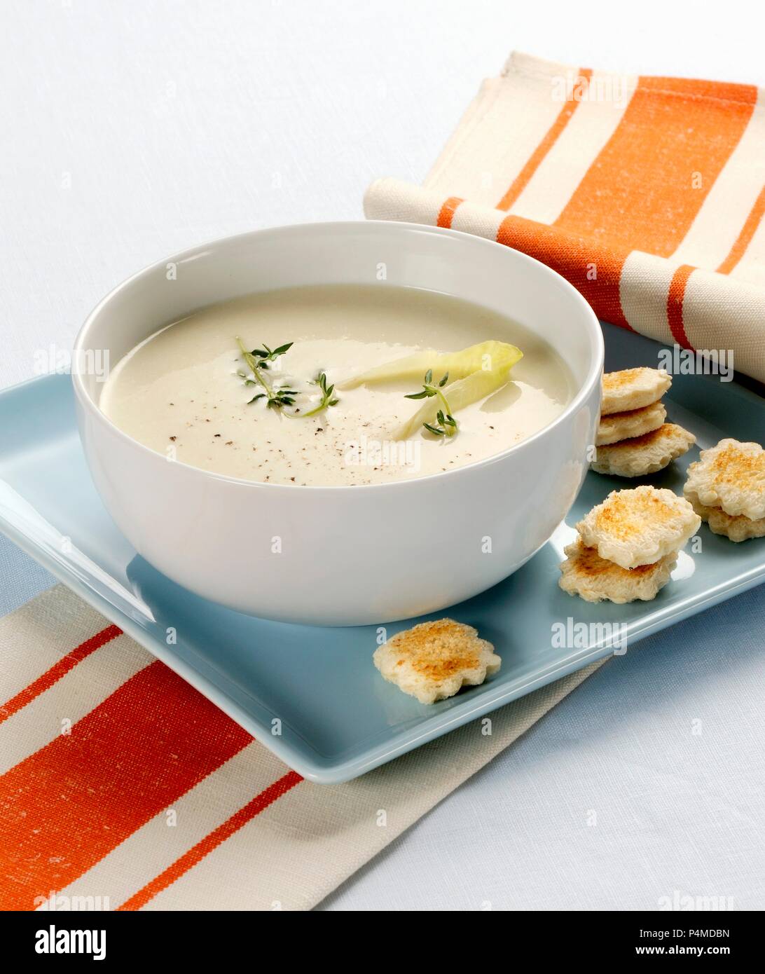 Vellutata di indivia belga (cream of chicory soup, Italy) Stock Photo