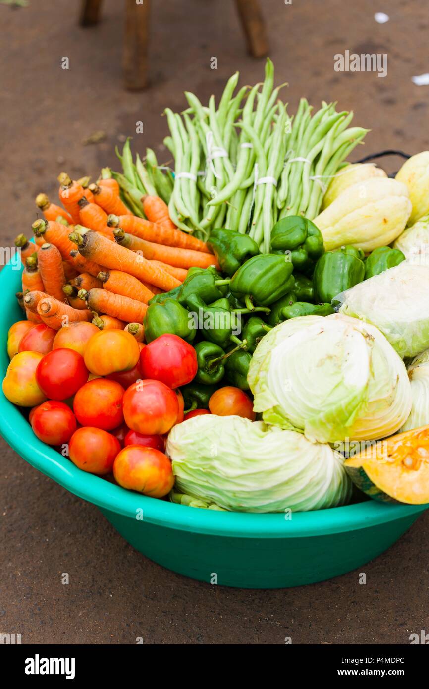 A large bowl of vegetables Stock Photo