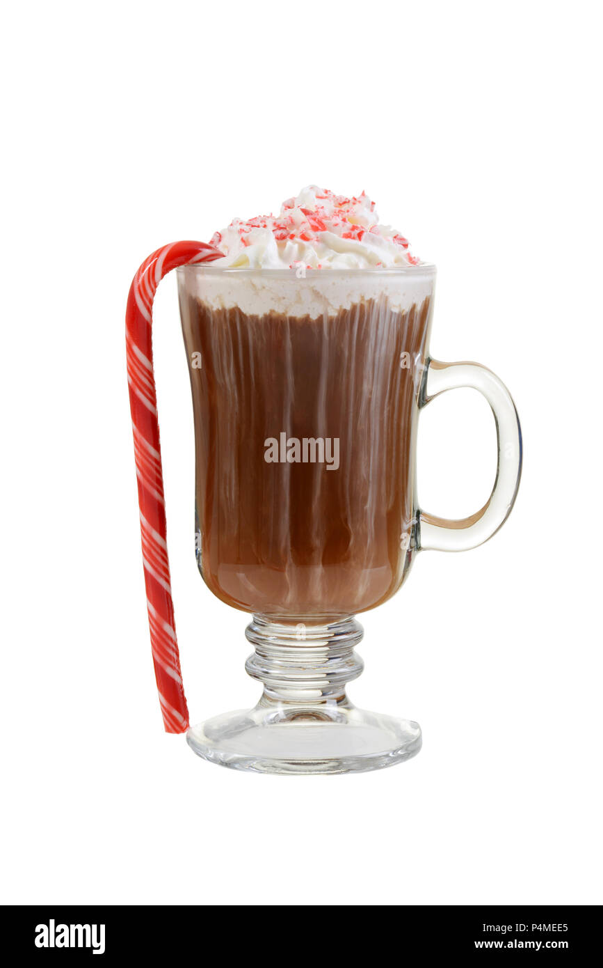 isolated candy cane hot chocolate Stock Photo Alamy