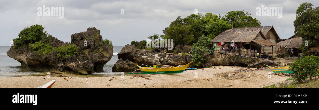 Carabao Island (Philippines);11 March 2018: The isthmus rocks Stock Photo