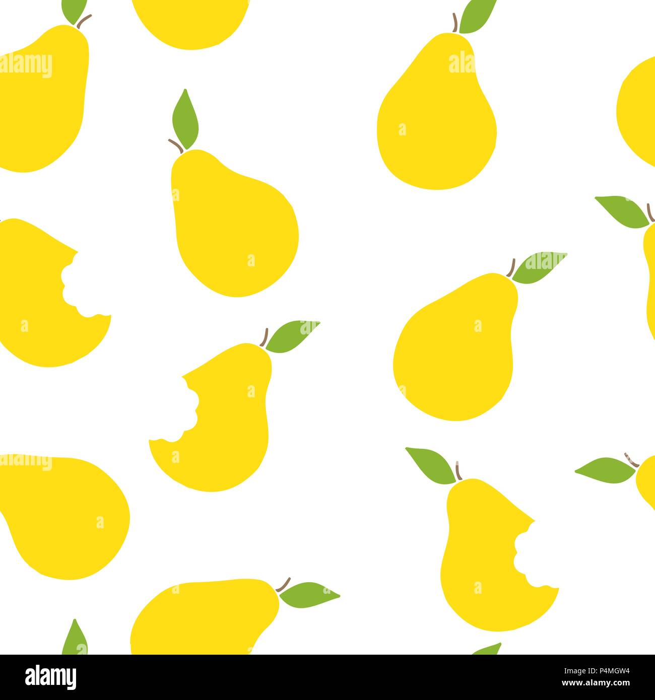 Seamless pattern of yellow pears. Vector illustration. Food wallpapers ...