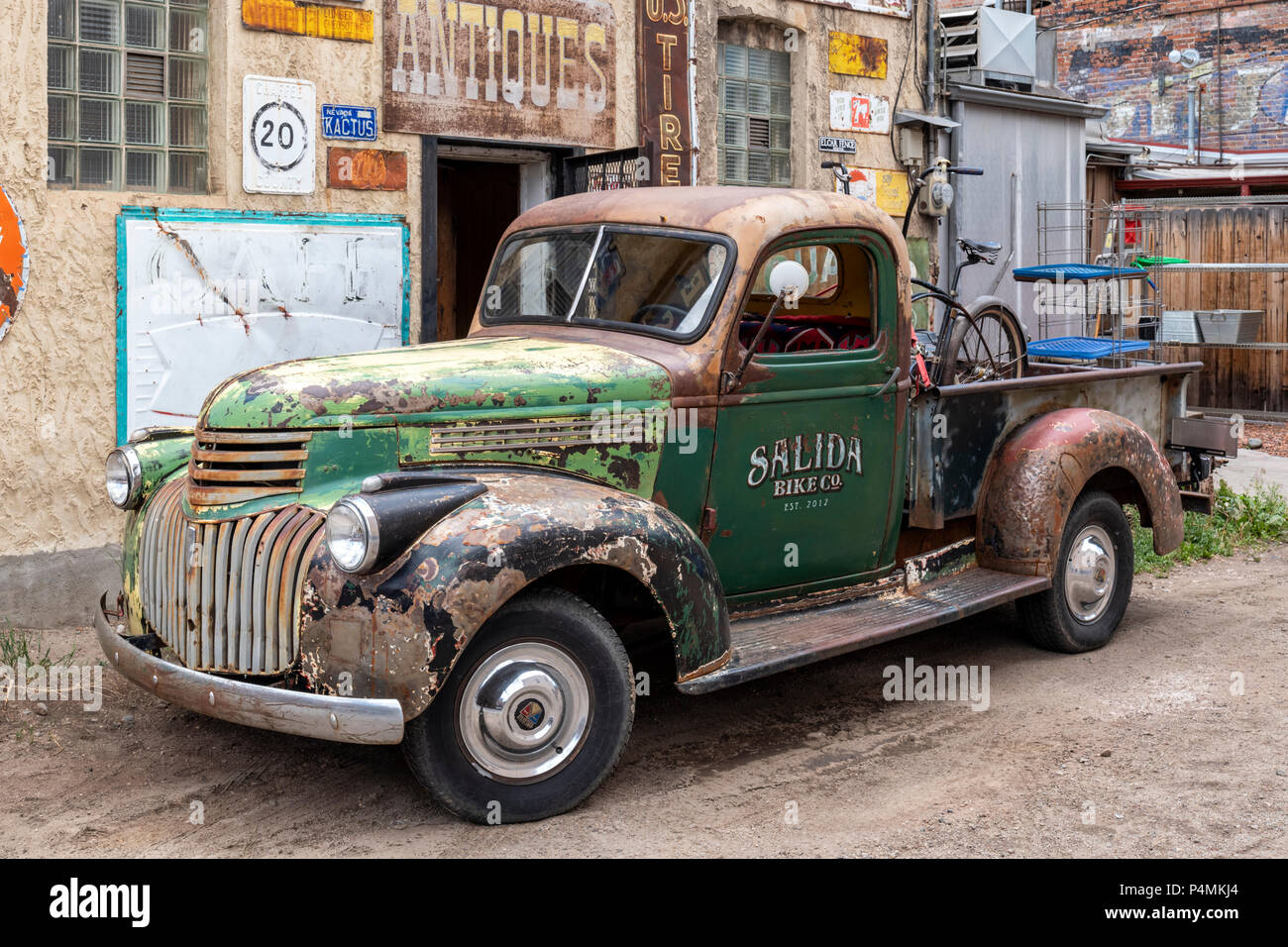 Antique 1942 Chevrolet pick-up truck; Salida; Colorado; USA Stock Photo