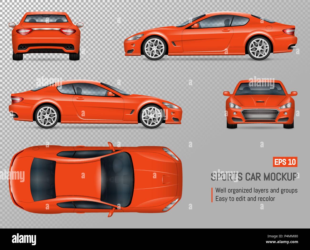 Sport Car Mockup - Front View. Present your design on this mockup