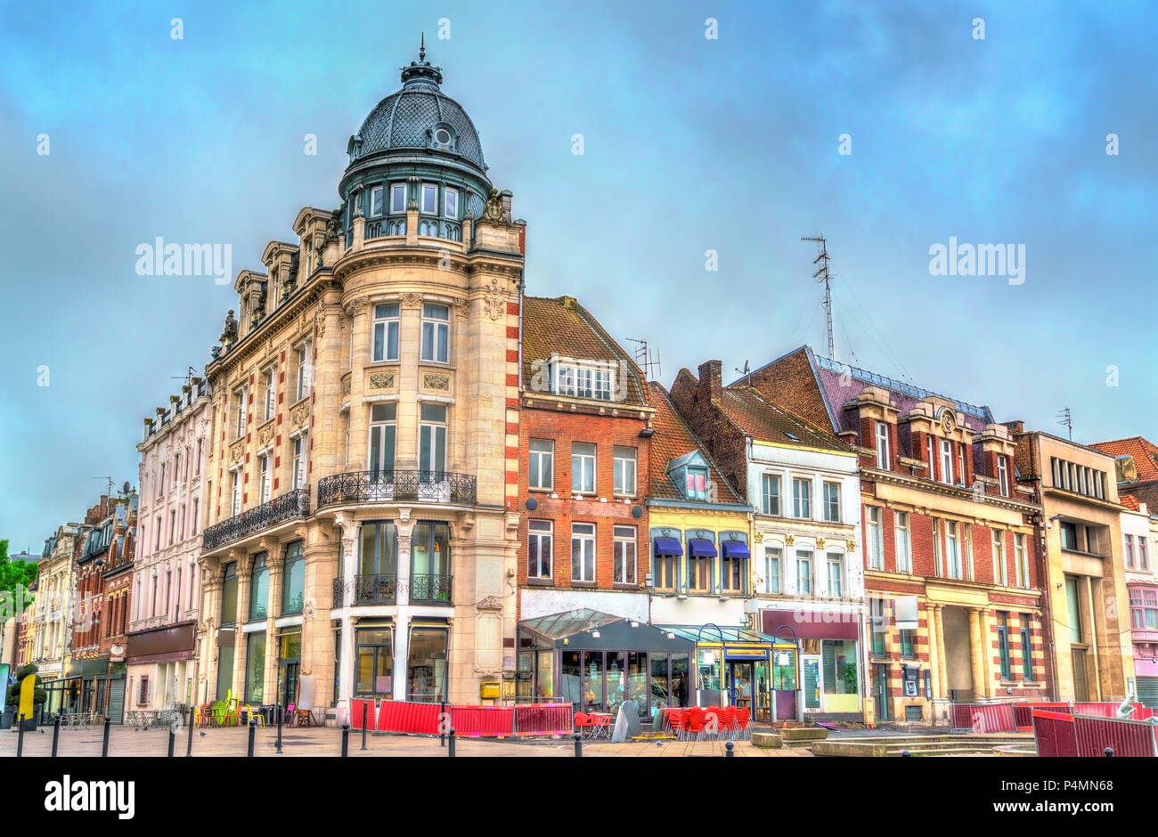 Buildings in Tourcoing, a town near Lille in Northern France Stock Photo