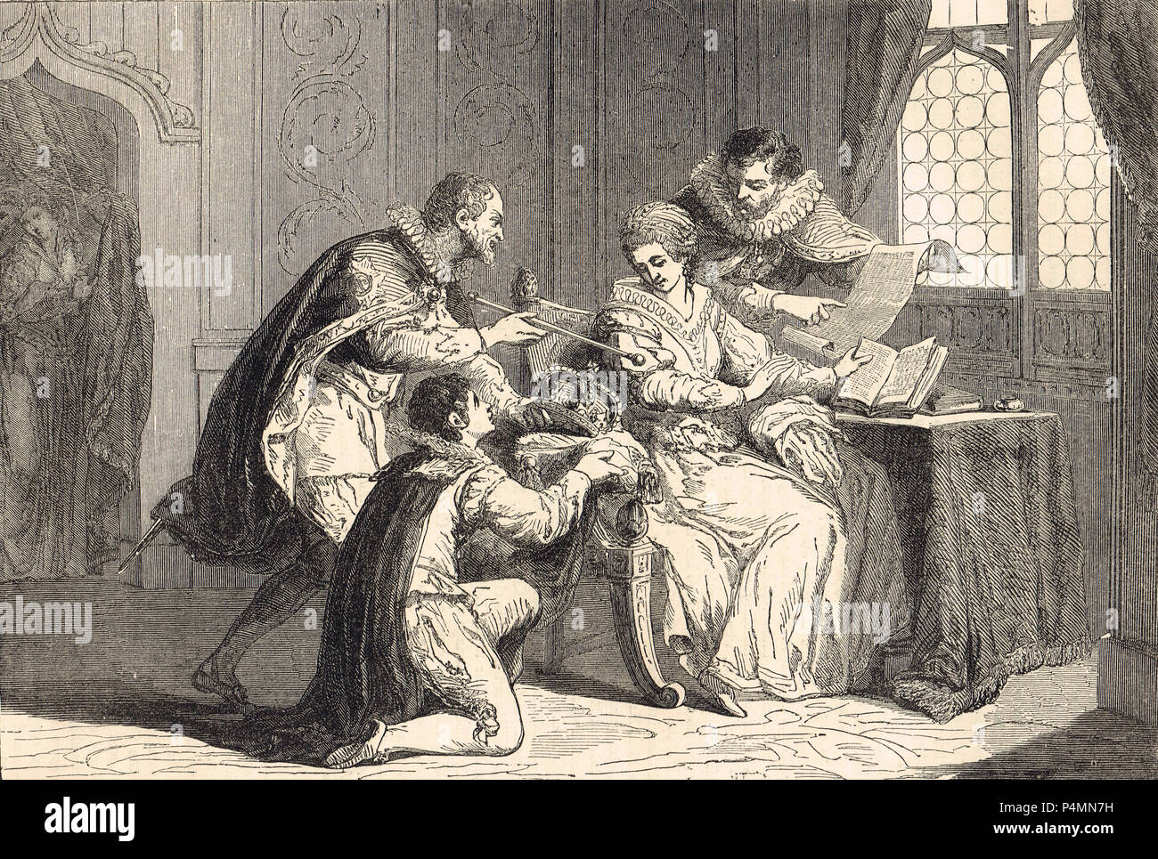 Lady Jane Grey being offered the English crown Stock Photo