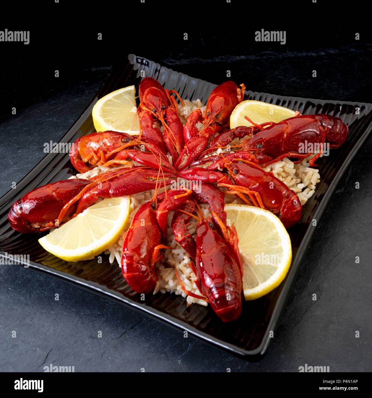 Cryfinish On Rice Crayfish dishes hi-res stock photography and images - Alamy
