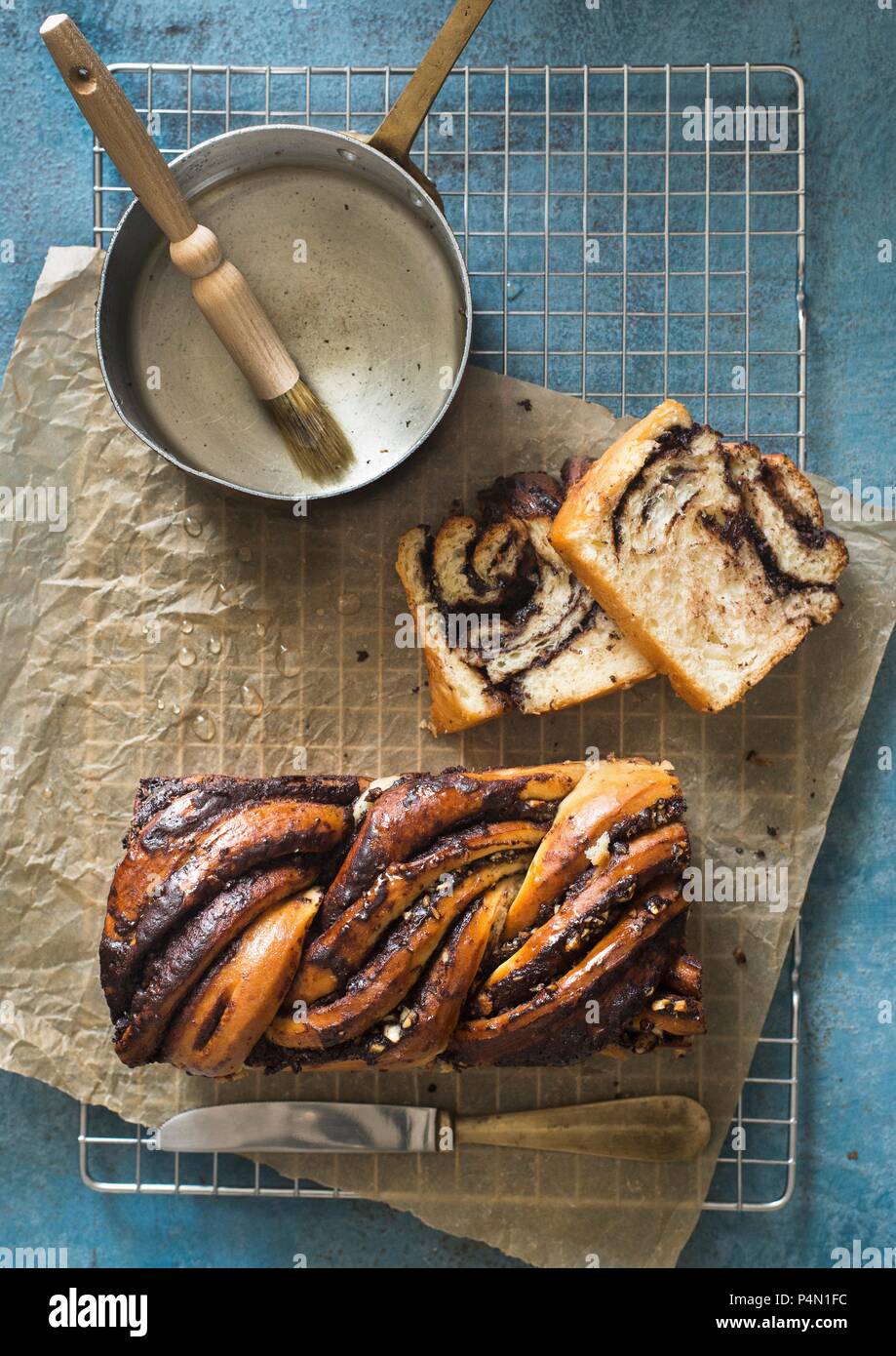 Chocolate babka bread Stock Photo Alamy